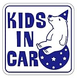 Sticker Shop Haru KIDS ＩＮ CAR マグネット くま 角型 ブルー
