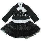 【オールシーズン】 formal wear(フォーマルウエア)女児フォーマル3点スーツアンサンブル 110cm /ブラック NO.BF-49603