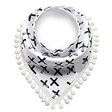 Happyハッピー耳　ベビー　ビブ　三角　可愛いよだれかけ コットン　柔らかい　スナップ　バンダナ型 (クロス)