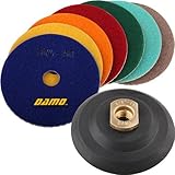 4" Dry Diamond Polishing Pads Set of 7 PCS with Back Holder for Granite Polish/Concrete Polisher [並行