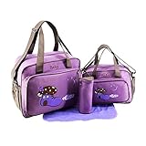 Baoblaze マザーズバッグセット　バッグ　ママバッグ　マザーズバック　ショルダーバッグ　おむつバッグ　哺乳瓶ケース　レディース　全4色 - 紫の