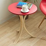 【サイドテーブル 木製】あなたの隣にキュートなテーブル ★ ポルタ ー Porta ★ 北欧スタイル 木製テーブル 丸テーブル 軽量 色：レッド