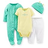 Carter's (カーターズ) :: ロンパース カバーオール 長袖 綿100% テイクミーホーム ギフト 4点セット :: 4-Piece Take-Me-Home Set :: 3M (55-6