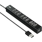 サンワサプライ USB2.0ハブ（10ポート） USB-2H1001BKN ブラック