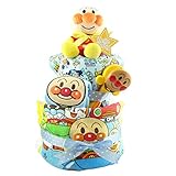 おむつケーキ アンパンマン 2段 出産祝い ベビーギフト タオル スタイ タンバリン ぬいぐるみ anpanman30_31