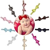 YISYO ベビーヘアバンド ヘアリボン　ヘアカチューシャ　ヘアアクセサリー 髪飾り 新生児 赤ちゃん 出産祝い 内祝い お宮参り 誕生日 100日記念 こどもの日 記念撮影 プレゼント (10色セッ