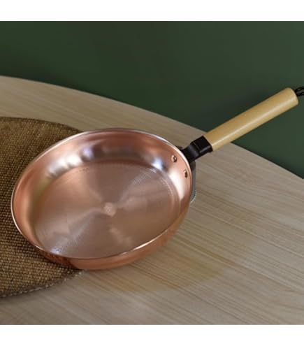 Amazon｜銅フライパン ロングハンドル銅鍋 純粋な手作りの銅の鍋 片手