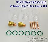 CHNsalescom 15個のTIG溶接トーチガスレンズ＃12パイレックスカップキット WP-9/20/25 2.4mm 3/32