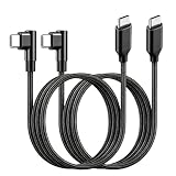 USB-C ＆ USB-C ケーブル L字型 2m 2本セットSLEIJAOOE 【 60W急速充電 /USB2.0規格/ PD対応】高耐久ナイロン Type C (C to C) ケーブル スマートフォン・タブレット・ゲーム機等Type-C 機器対応