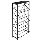 【エセスシリーズ】 シューズラック 10足 ショートブーツ・ヒール収納可能 サイドバー付き Sサイズ ダークブラウン/ブラック