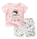 ふく福 可愛い綿キッズベビー半袖 Tシャツ+パンツ 上下セット子供服 薄手ソフト丸首 春夏 男女の子兼用 子供の日プレゼント誕生日ライオン クジラ ライオン (豚, 100cm)