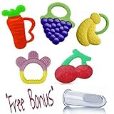 Arimy Baby Fruit Silicone Teether Toys, With Free Bonus by Arimy Baby