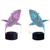 3d Shark夜ライト、子供ixaerのLEDグラデーションランプタッチスイッチカラーバッテリまたはUSB充電Visualライトカラフルな雰囲気夜ランプギフトテーブルライトクリエイティブホーム装飾