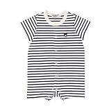 mikihouse Double_B(ミキハウスダブルB)柔らか天竺ボーダー ショートオール ８０ｃｍ,紺×白（51）