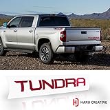 Haruクリエイティブ – トヨタタンドラ2014 – 2018背面テールゲートレター挿入デカール – メタリックつや消しアルミニウムピンク