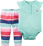 カーターズ Carter's ロンパース ボディスーツ フリル 半袖 & パンツ 綿100% 2点セット 2-Piece Bodysuit & Pant Set 3M (55-61cm)