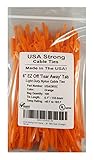 USA Strong Cable Ties. Tear-Away 6-Inch Tote Saver Nylon Zip Cable Ties in Re-Sealable Package. (6" 