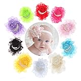 Domybestベビー ヘアバンド フラワーヘアバンド　10色セット キッズ 子供　花　可愛い　カチューシャ 髪飾り ヘアアクセサリー 女の子 新生児 赤ちゃん 出産祝い 内祝い お宮参り 誕生日 1