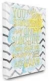The Kids Room by Stupell "You Are My Sunshine Watercolors Chevron Stretched" Canvas Wall Art [並行輸入品]