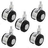 uxcell　ねじ込みキャスター　M8x15mm　トロリー　チェア　プラスチック　合金　5個入り