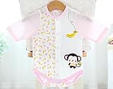 (韓国製)モンモンベビー服 女の子 男の子 ロンパース 新生児 赤ちゃん ボディースーツ 出産祝い 子供服 綿 長袖 カバーオール かわいい 前開き ベビースーツ 春 カラフル 七分袖 (80cm, 