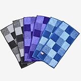 ORI365 今治タオル ハーフハンカチ 6枚セット ハンドタオル 吸水 綿100% 日本製 長方形 半分 12×25cm ハンカチ オリサンロクゴ ラウンドスクエア (ハーフハンカチ (青＆紫＆黒) 6枚セット)