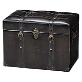 スツール アンティーク風 トランク型 収納 チェア:int-hg-4202000 (ダークブラウン)