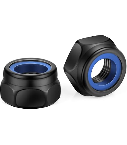100pcs Hex Nuts - [M4-0.7] Nylon Hardware Nuts, Black, UNC