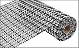 10 Inch x 30 feet Deco Poly Mesh Ribbon - Basketweave Black and White : RE1356FF【クリスマス】【オーナメント】 [並行輸
