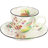 セラミック藍 花ことば コーヒー碗皿 南天 サイズ：約φ9 H7.5 60192