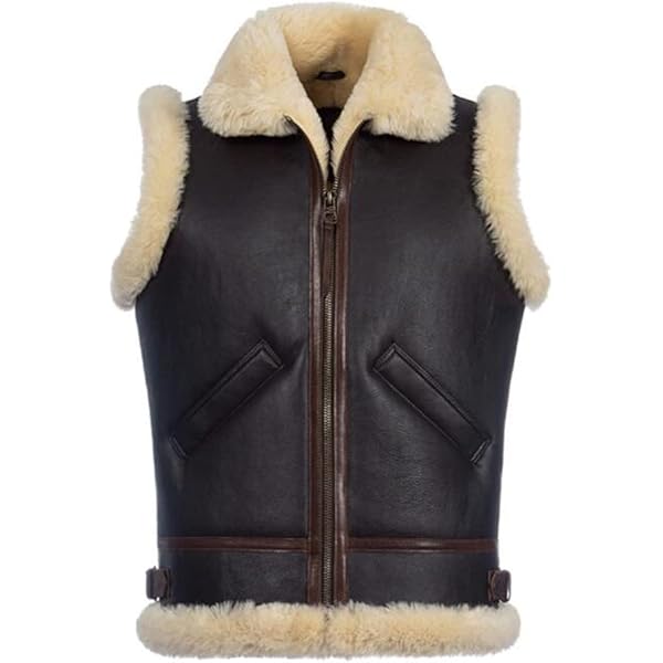 Amazon | [Denny&Dora] メンズ ムートン ベスト フライト ベスト