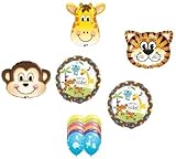 loonballoonベビーシャワージャングル動物園Safari Monkey Tiger Giraffe ( 11 )パーティーデコレーションバルーンセット