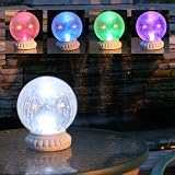 Smart Solar 3568MRM1 Chameleon Crackled Glass Solar Gazing Ball on Stand