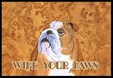 Caroline's Treasures SS4893MAT Bulldog English Wipe Your Paws Indoor or Outdoor Mat, 18' x 27', Mult