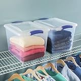 Sterilite 27 Quartラッチbox- Stadiumブルー、10ケース