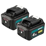 Waitley マキタ互換 10.8Vバッテリー 6.0Ah BL1015 BL1040B BL1060対応 6000mah マキタ掃除機バッテリー 電動工具用大容量電池LED残量表示 (WTL10156A 2個)