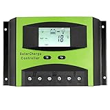 KKmoon ソーラ充電コントローラ 60A 12V / 24V ソーラーチャージコントローラー 太陽光充電 PWM 温度補償 過負荷保護 ソーラーオフグリッドシステム用 LCDディスプレイ付き