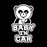 パンダ Baby in car カッティングステッカー ホワイト 白