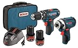 Bosch CLPK241-120 12-Volt Max Lithium-Ion 2-Tool Combo Kit with 3/8-Inch Hammer Drill and 1/4-Inch H