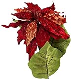 DariceクリスマスポインセチアStem Glitterベルベットレッド1パック
