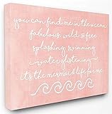 The Kids Room by Stupell "Mermaid Life Inspiration Stretched" Canvas Wall Art [並行輸入品]