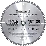 Concord Blades WCB1000T080HP 10-Inch 80 Teeth TCT General Purpose Hard & Soft Wood Saw Blade [並行輸入品]