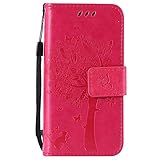 OMATENTI Apple iPhone 5/5S/SE ケース, 100％手作り 高級PUレザー ケース 手帳型 保護ケース カード収納ホルダー付き 横置きスタンド機能付き マグネット式 Appl