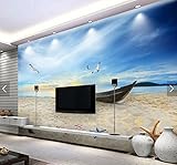 3 D リビングルームとベッドルームのテレビの背景海の装飾壁紙 ZQ 026