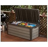Keter Brushwood 120-galアウトドアストレージデッキボックス、エスプレッソブラウン
