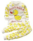 Plus Nao(プラスナオ) 子供用 上下セット セットアップ ツーピース Tシャツ カットソー 長袖 長ズボン ロングパンツ 10分丈 ロングレングス 60 アヒル