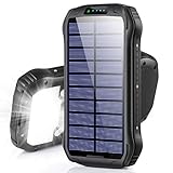 26800mAh モバイルバッテリー ソーラー Soxono 大容量 ソーラーチャージャー 15W急速充電 ソーラー充電器 残量表示 三つ出