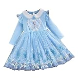 [WIEWILY] 雪ドレス キッズ ロング丈 女の子 アナ雪ワンピース プリンセスエルサドレス インナー綿100％ チュールスカート 子供 プリンセスドレス 可愛い プレゼント 90/100/110/120/130/140