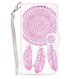 UNEXTATI LG K7 / Tribute 5 ケース PUレザー 手帳型ケース カバー カード収納 ストラップ 付き LG K7 / Tribute 5 用 Case Cover (ピンク #