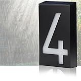 (E) - Anshinto Solar Power LED Light Sign House Hotel Door Address Plaque Number Digits Plate (E)